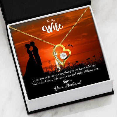 Gift For Wife You're The One! Forever Love NecklaceHeart Pendant Stainless Steel or 18k Gold - Forever Love Necklace Gift Idea For Woman