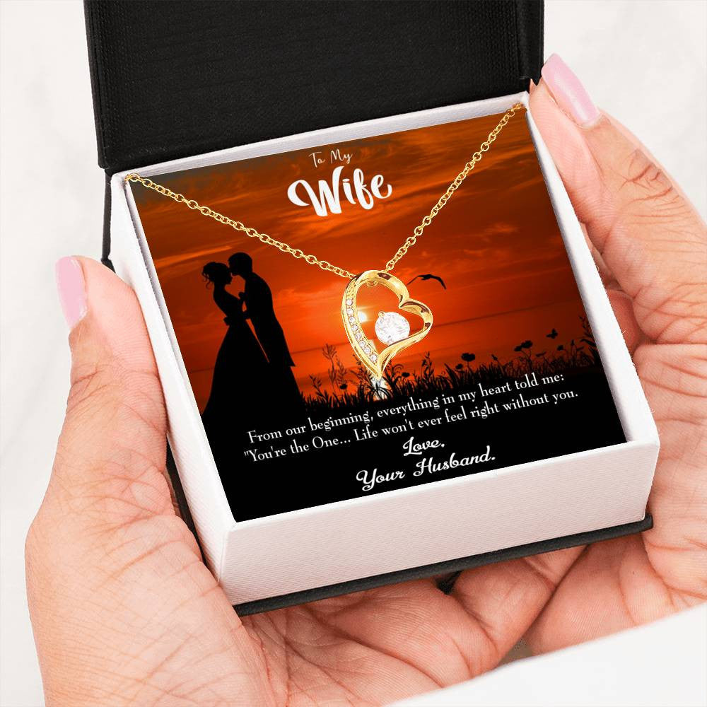 Gift For Wife You're The One! Forever Love NecklaceHeart Pendant Stainless Steel or 18k Gold - Forever Love Necklace Gift Idea For Woman