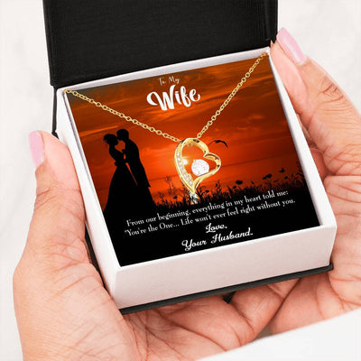 Gift For Wife You're The One! Forever Love NecklaceHeart Pendant Stainless Steel or 18k Gold - Forever Love Necklace Gift Idea For Woman
