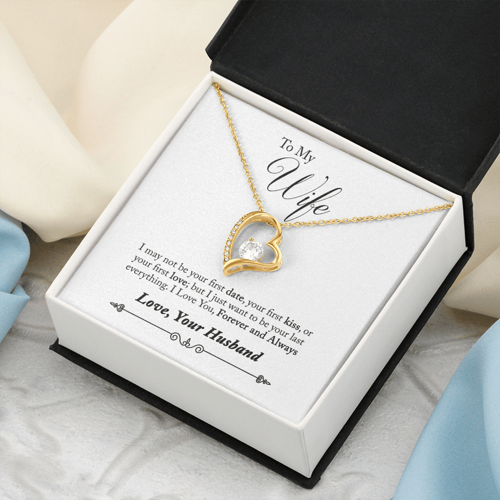 To My Wife Forever & Always Pendant 18k Gold or Stainless Steel 18" Necklace - Forever Love Necklace Gift Idea For Woman
