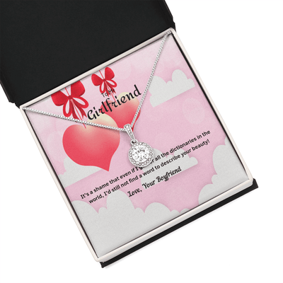 To My Girlfriend Valentines Gift No Word to Describe Your Beauty Eternal Union Necklace - Eternal Hope