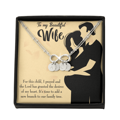 To My Wife New Branch To Family Infinity Bracelet With Initial Charms - Infinity Bracelet
