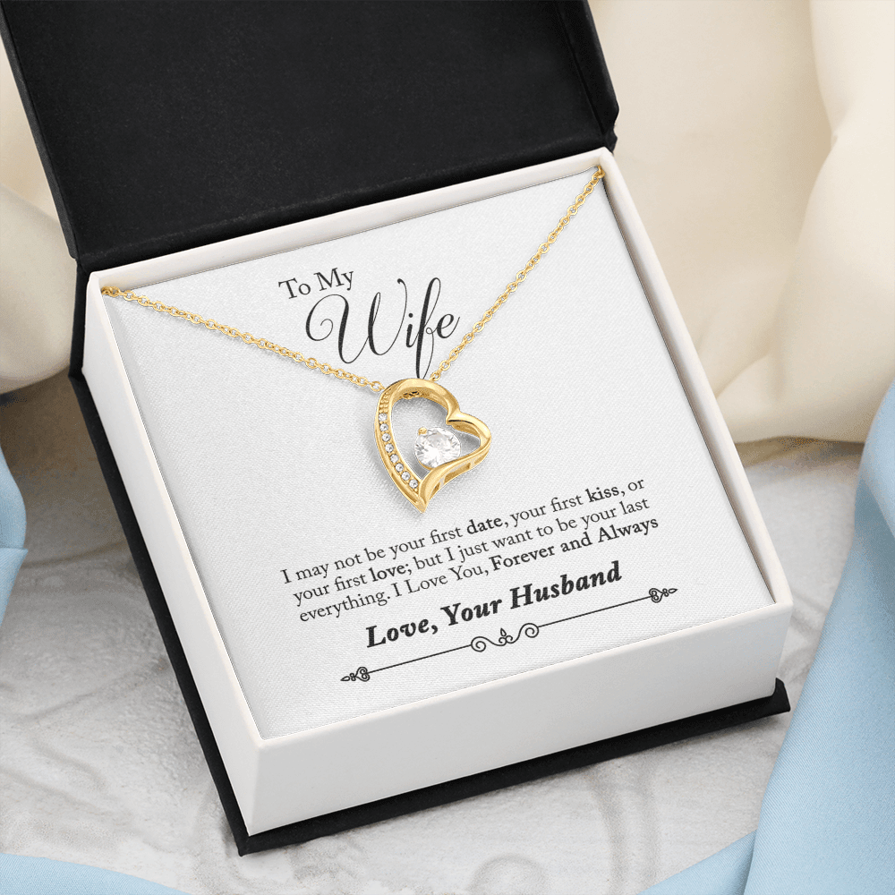 To My Wife Forever & Always Pendant 18k Gold or Stainless Steel 18" Necklace - Forever Love Necklace Gift Idea For Woman