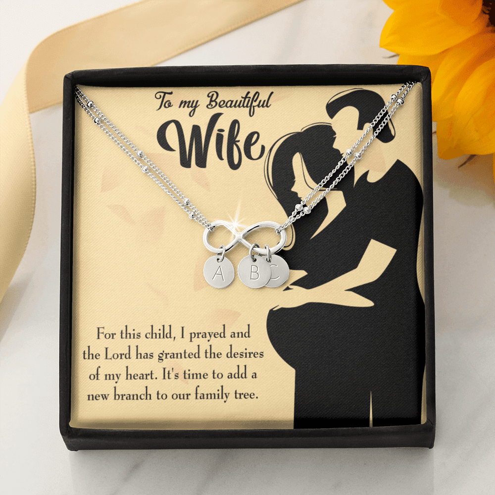 To My Wife New Branch To Family Infinity Bracelet With Initial Charms - Infinity Bracelet