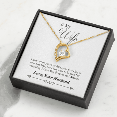 To My Wife Forever & Always Pendant 18k Gold or Stainless Steel 18" Necklace - Forever Love Necklace Gift Idea For Woman