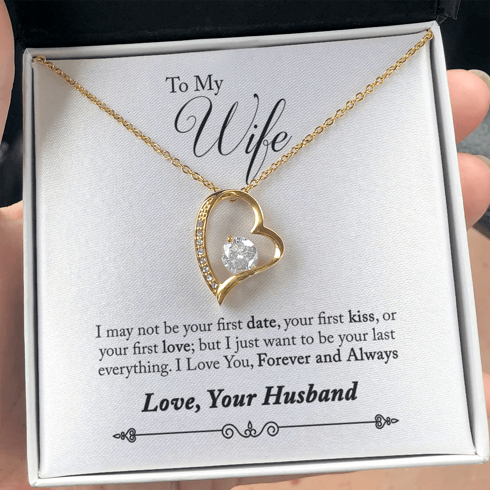 To My Wife Forever & Always Pendant 18k Gold or Stainless Steel 18" Necklace - Forever Love Necklace Gift Idea For Woman