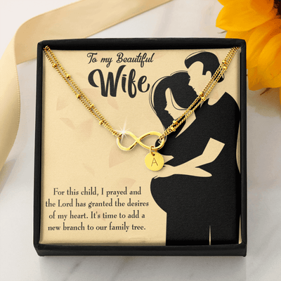 To My Wife New Branch To Family Infinity Bracelet With Initial Charms - Infinity Bracelet