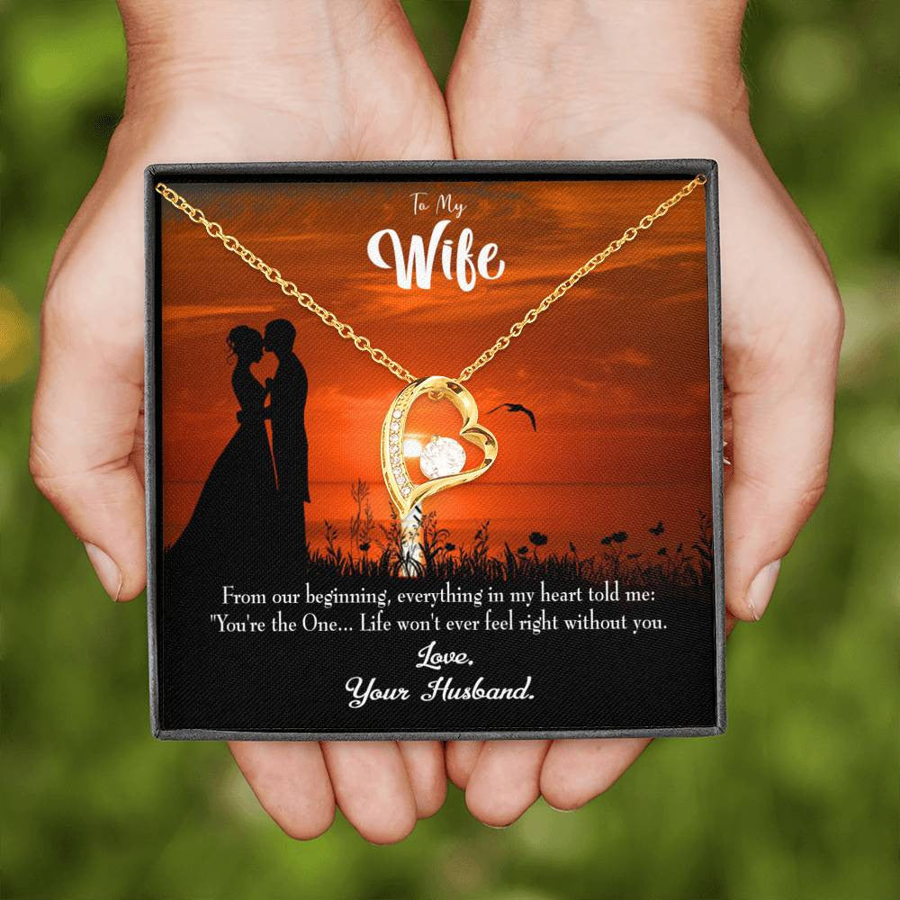 Gift For Wife You're The One! Forever Love NecklaceHeart Pendant Stainless Steel or 18k Gold - Forever Love Necklace Gift Idea For Woman