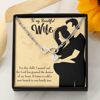 To My Wife New Branch To Family Infinity Bracelet With Initial Charms - Infinity Bracelet