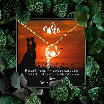 Gift For Wife You're The One! Forever Love NecklaceHeart Pendant Stainless Steel or 18k Gold - Forever Love Necklace Gift Idea For Woman