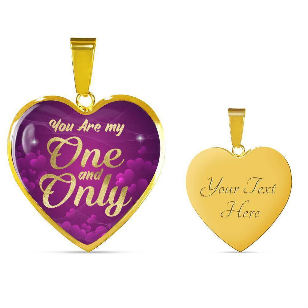 To My Girlfriend You Are My One 18k Gold Heart Pendant Stainless Steel Necklace Jewelry Gift  - Luxury Heart Pendant Necklace Gift Idea For Her/Him