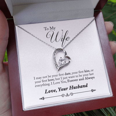 To My Wife Forever & Always Pendant 18k Gold or Stainless Steel 18" Necklace - Forever Love Necklace Gift Idea For Woman