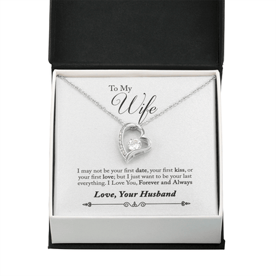 To My Wife Forever & Always Pendant 18k Gold or Stainless Steel 18" Necklace - Forever Love Necklace Gift Idea For Woman
