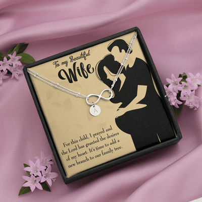 To My Wife New Branch To Family Infinity Bracelet With Initial Charms - Infinity Bracelet