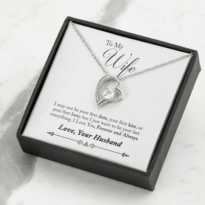 To My Wife Forever & Always Pendant 18k Gold or Stainless Steel 18" Necklace - Forever Love Necklace Gift Idea For Woman