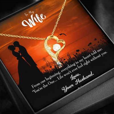 Gift For Wife You're The One! Forever Love NecklaceHeart Pendant Stainless Steel or 18k Gold - Forever Love Necklace Gift Idea For Woman