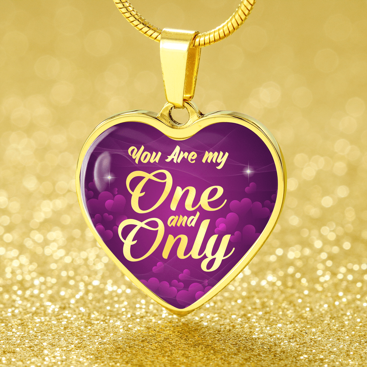 To My Girlfriend You Are My One 18k Gold Heart Pendant Stainless Steel Necklace Jewelry Gift  - Luxury Heart Pendant Necklace Gift Idea For Her/Him