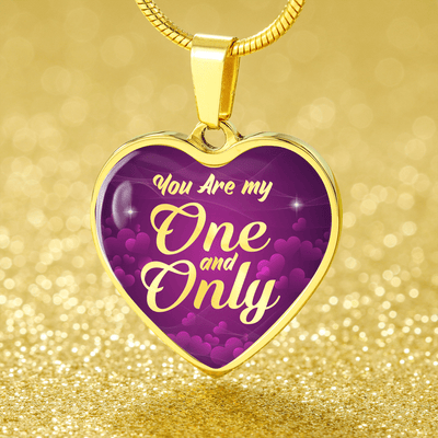 To My Girlfriend You Are My One 18k Gold Heart Pendant Stainless Steel Necklace Jewelry Gift  - Luxury Heart Pendant Necklace Gift Idea For Her/Him