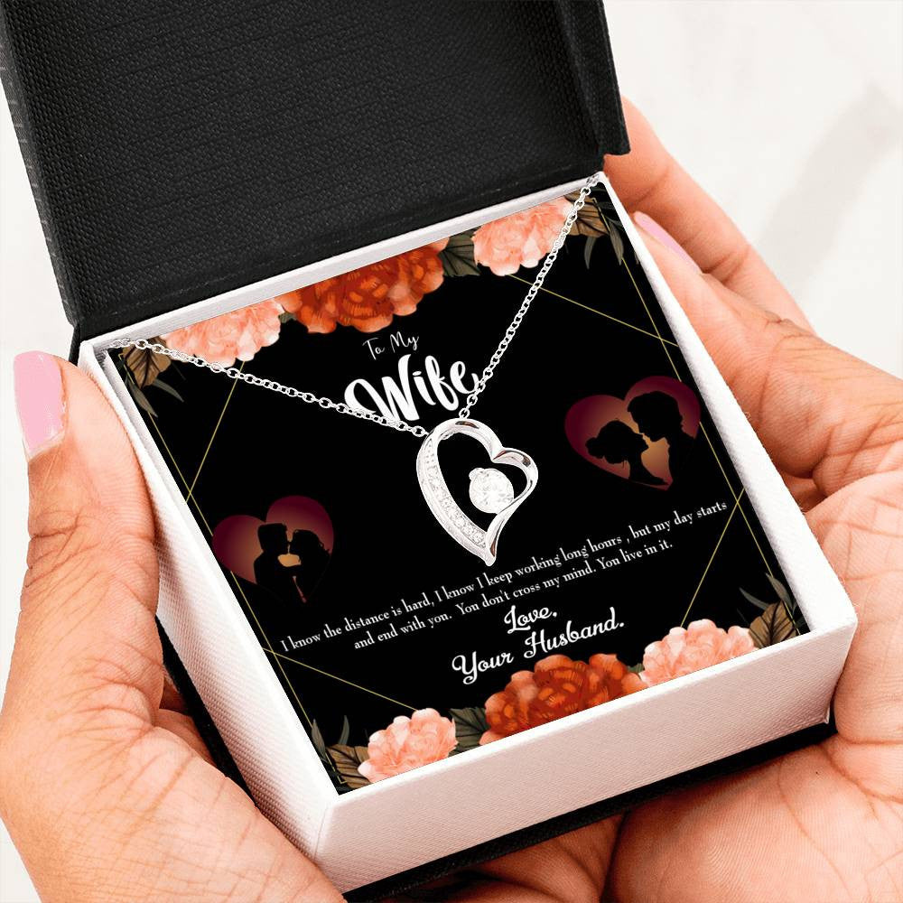 Gift For Wife Live In My Mind Forever Love NecklaceHeart Pendant Stainless Steel or 18k Gold - Forever Love Necklace Gift Idea For Woman