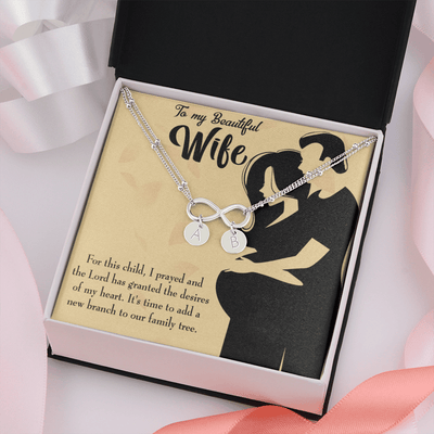 To My Wife New Branch To Family Infinity Bracelet With Initial Charms - Infinity Bracelet