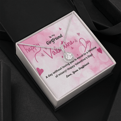 To My Girlfriend Valentines Gift A Day Without Loving You Hearts Eternal Union Necklace - Eternal Hope