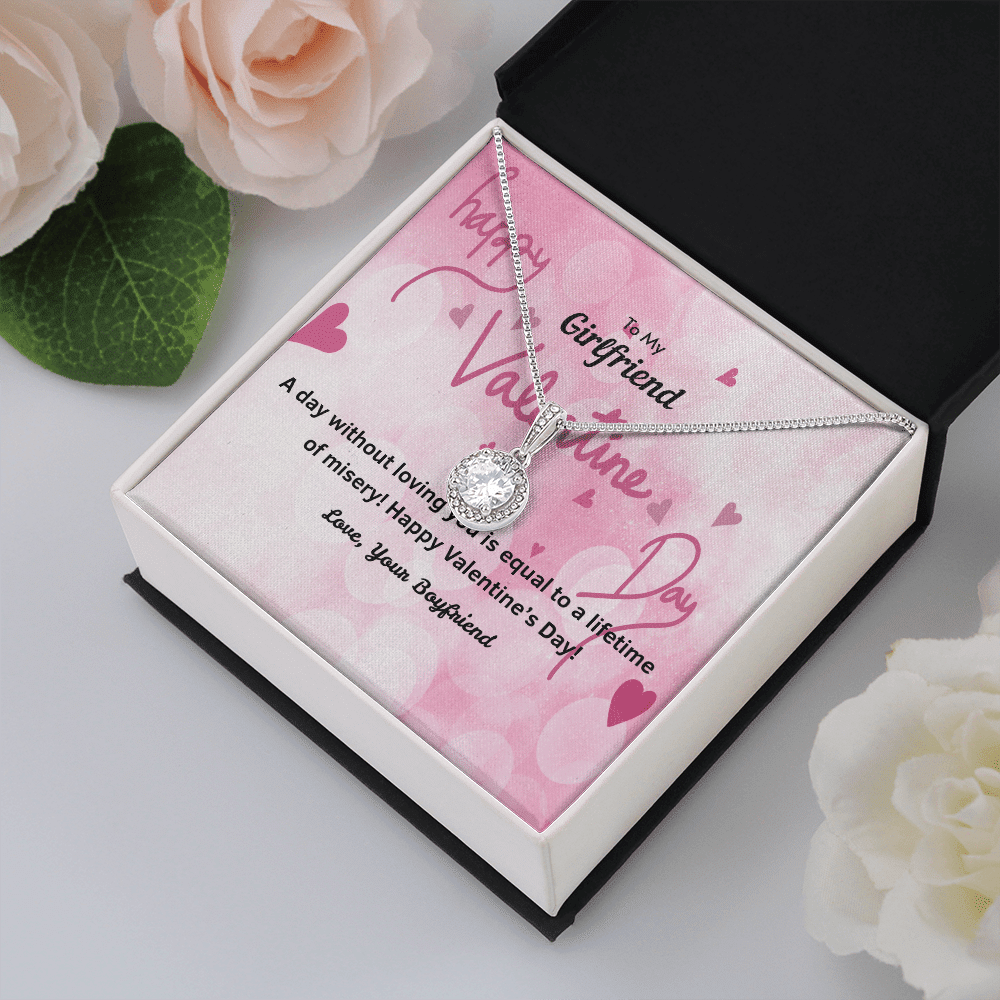 To My Girlfriend Valentines Gift A Day Without Loving You Hearts Eternal Union Necklace - Eternal Hope