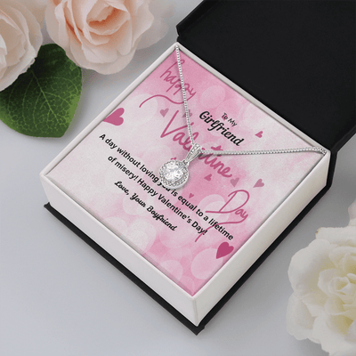 To My Girlfriend Valentines Gift A Day Without Loving You Hearts Eternal Union Necklace - Eternal Hope