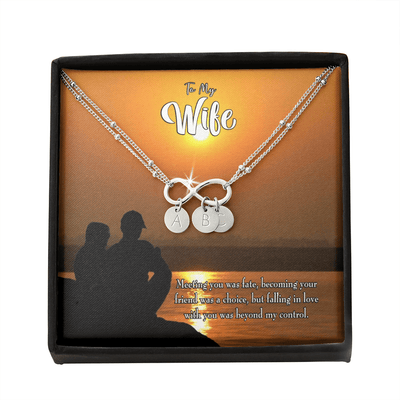 To My Wife You're My Faith Infinity Bracelet With Initial Charms - Infinity Bracelet