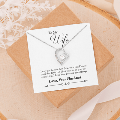 To My Wife Forever & Always Pendant 18k Gold or Stainless Steel 18" Necklace - Forever Love Necklace Gift Idea For Woman