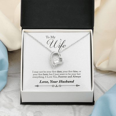 To My Wife Forever & Always Pendant 18k Gold or Stainless Steel 18" Necklace - Forever Love Necklace Gift Idea For Woman