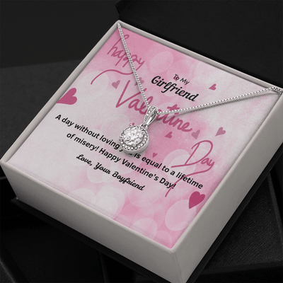 To My Girlfriend Valentines Gift A Day Without Loving You Hearts Eternal Union Necklace - Eternal Hope