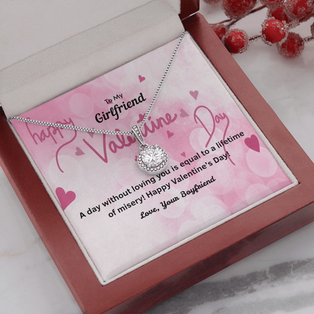 To My Girlfriend Valentines Gift A Day Without Loving You Hearts Eternal Union Necklace - Eternal Hope