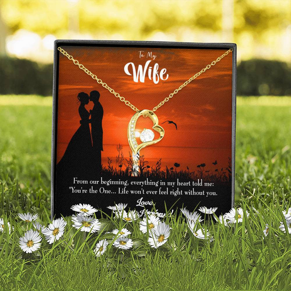 Gift For Wife You're The One! Forever Love NecklaceHeart Pendant Stainless Steel or 18k Gold - Forever Love Necklace Gift Idea For Woman