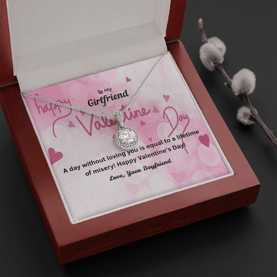 To My Girlfriend Valentines Gift A Day Without Loving You Hearts Eternal Union Necklace - Eternal Hope