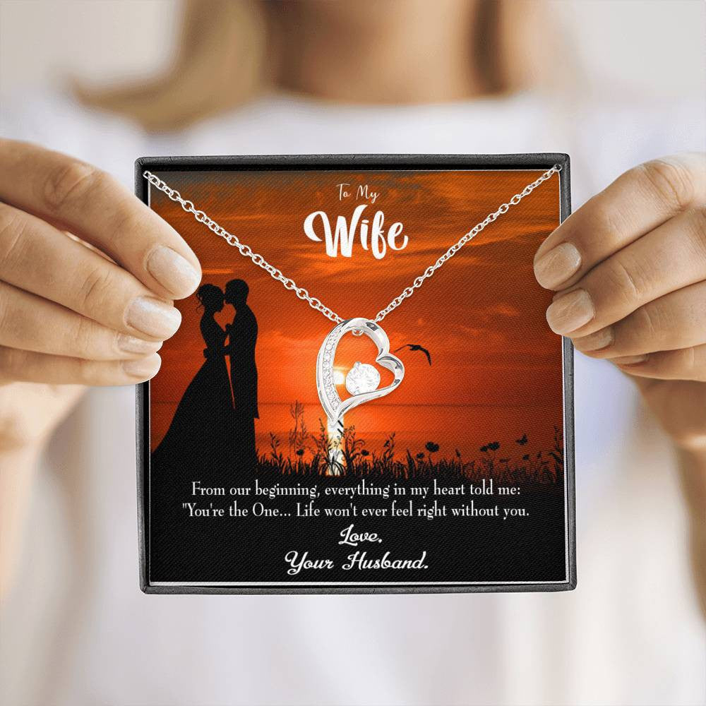 Gift For Wife You're The One! Forever Love NecklaceHeart Pendant Stainless Steel or 18k Gold - Forever Love Necklace Gift Idea For Woman