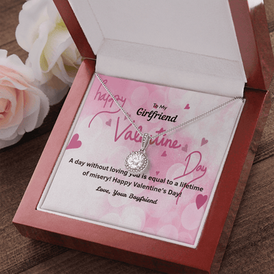 To My Girlfriend Valentines Gift A Day Without Loving You Hearts Eternal Union Necklace - Eternal Hope