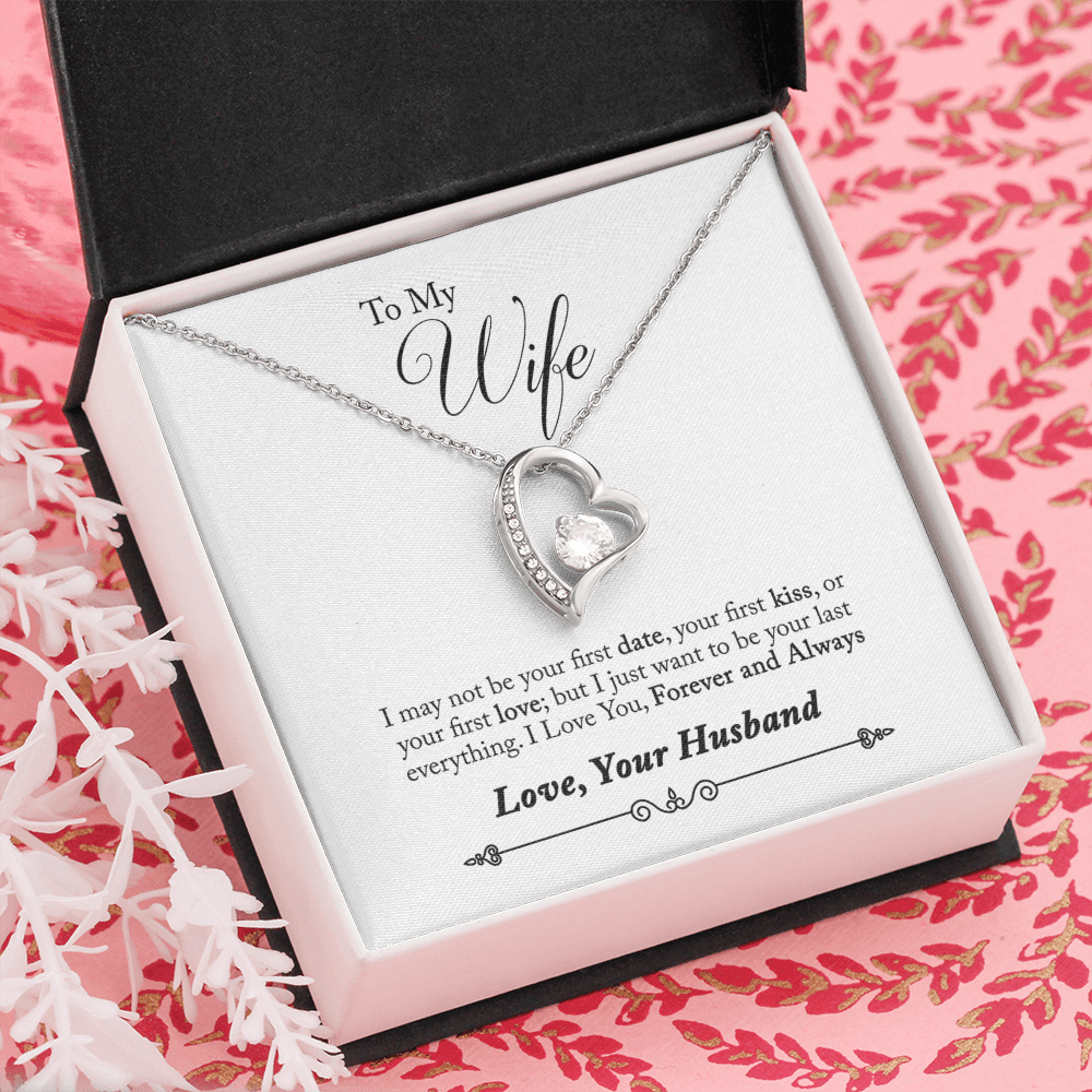 To My Wife Forever & Always Pendant 18k Gold or Stainless Steel 18" Necklace - Forever Love Necklace Gift Idea For Woman