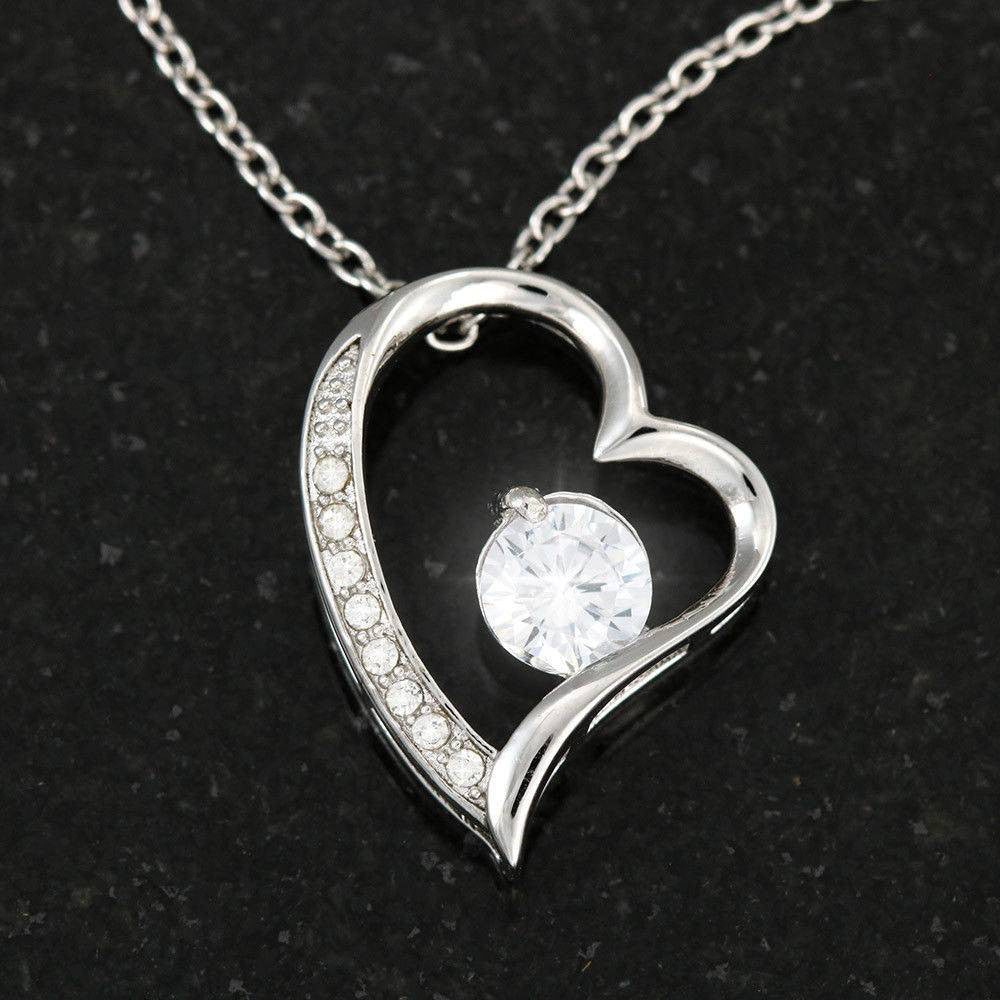 Gift For Wife Live In My Mind Forever Love NecklaceHeart Pendant Stainless Steel or 18k Gold - Forever Love Necklace Gift Idea For Woman
