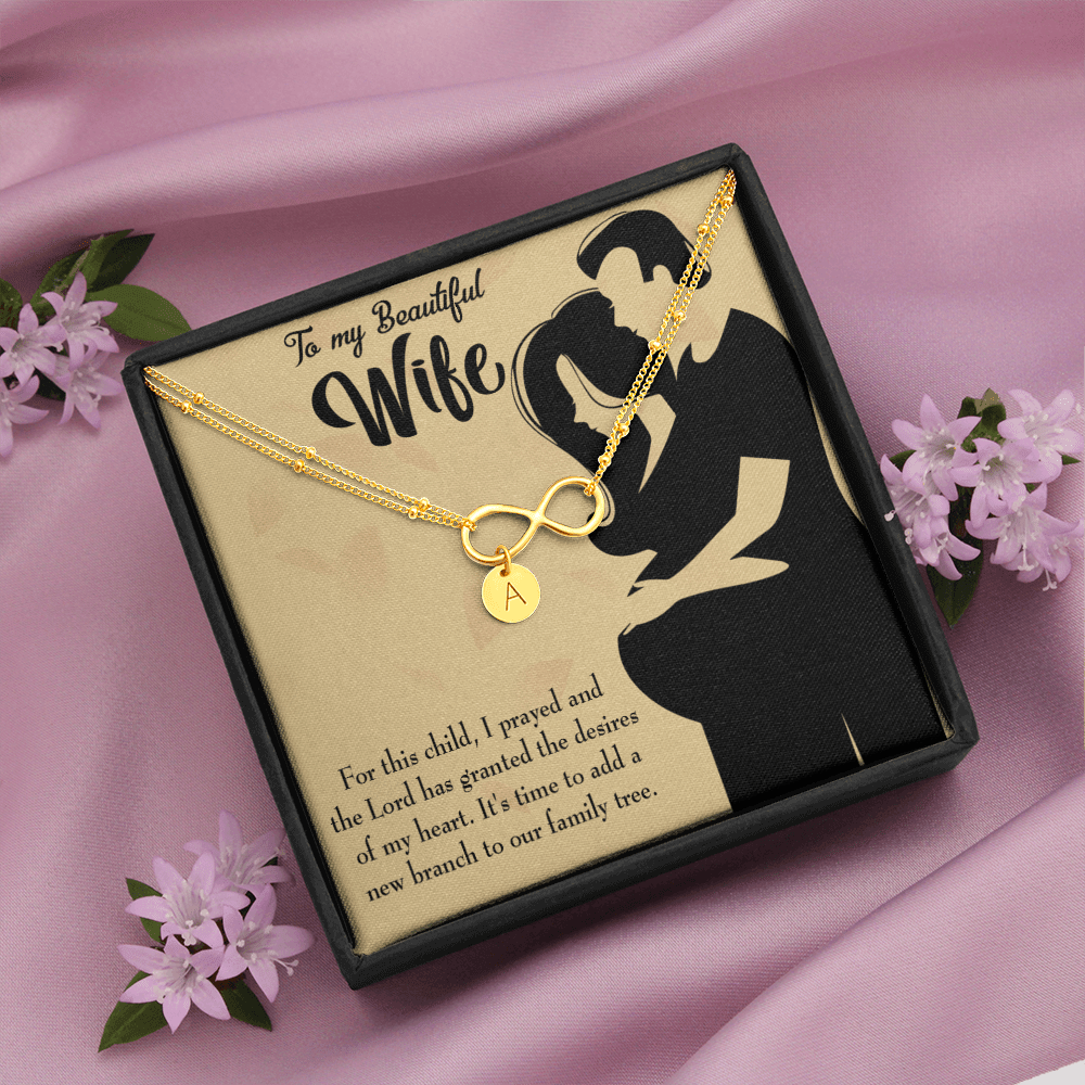 To My Wife New Branch To Family Infinity Bracelet With Initial Charms - Infinity Bracelet