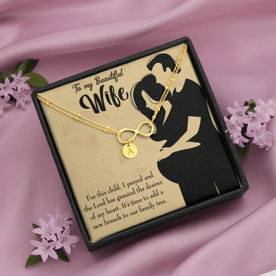 To My Wife New Branch To Family Infinity Bracelet With Initial Charms - Infinity Bracelet