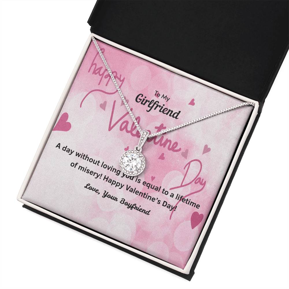 To My Girlfriend Valentines Gift A Day Without Loving You Hearts Eternal Union Necklace - Eternal Hope