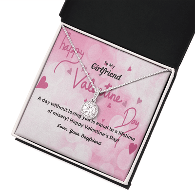To My Girlfriend Valentines Gift A Day Without Loving You Hearts Eternal Union Necklace - Eternal Hope