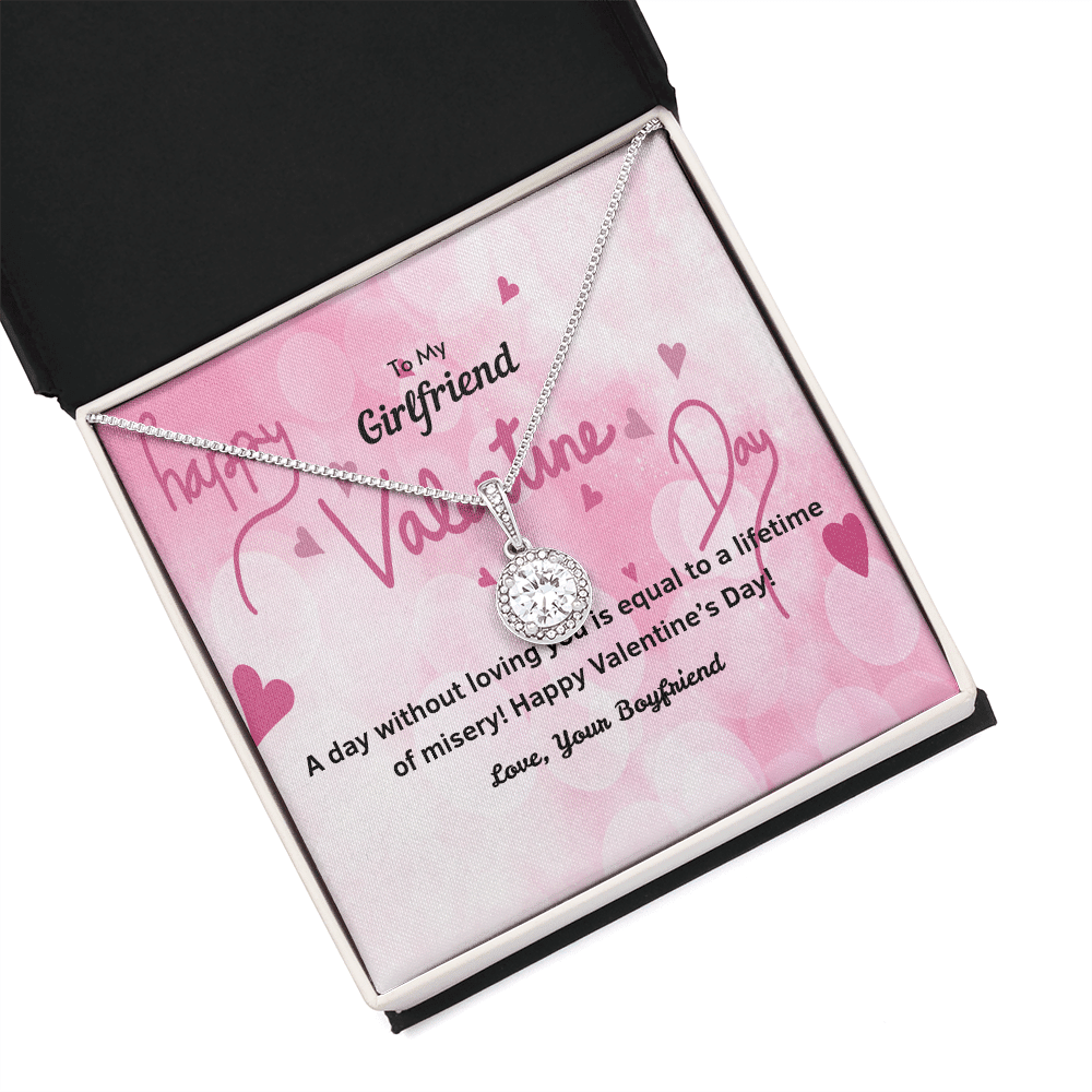 To My Girlfriend Valentines Gift A Day Without Loving You Hearts Eternal Union Necklace - Eternal Hope