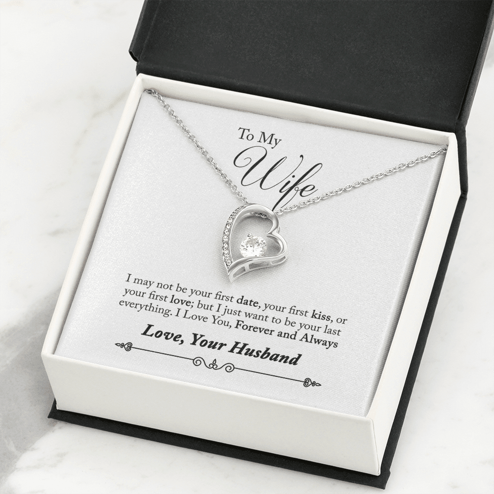 To My Wife Forever & Always Pendant 18k Gold or Stainless Steel 18" Necklace - Forever Love Necklace Gift Idea For Woman
