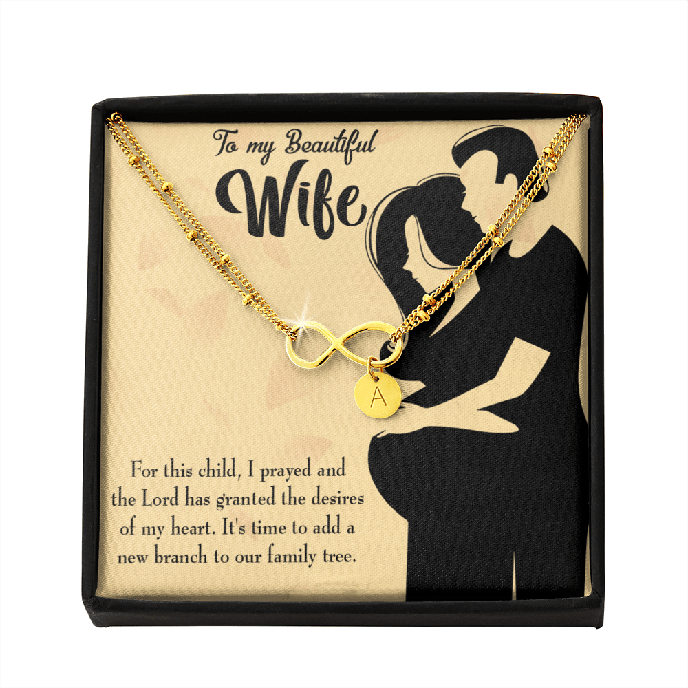 To My Wife New Branch To Family Infinity Bracelet With Initial Charms - Infinity Bracelet