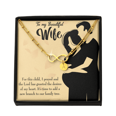 To My Wife New Branch To Family Infinity Bracelet With Initial Charms - Infinity Bracelet