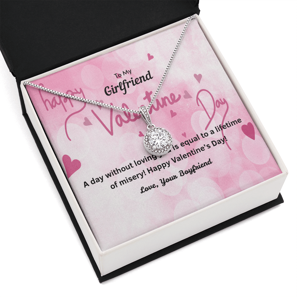 To My Girlfriend Valentines Gift A Day Without Loving You Hearts Eternal Union Necklace - Eternal Hope