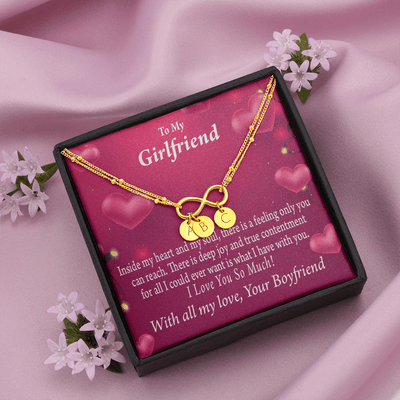 Girlfriend Deep Joy And True Contentment Infinity Bracelet With Initial Charms - Infinity Bracelet