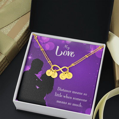 To My Wife Distance Means So Little Infinity Bracelet With Initial Charms - Infinity Bracelet