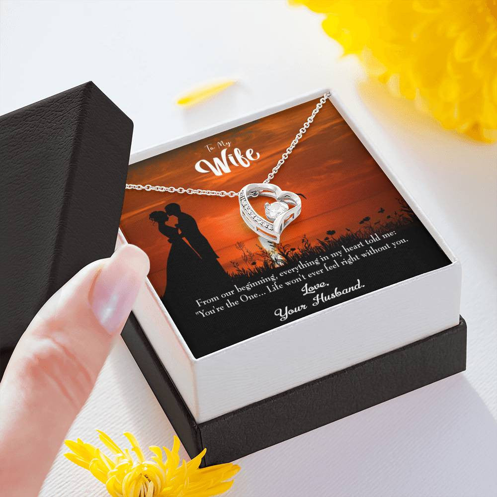Gift For Wife You're The One! Forever Love NecklaceHeart Pendant Stainless Steel or 18k Gold - Forever Love Necklace Gift Idea For Woman